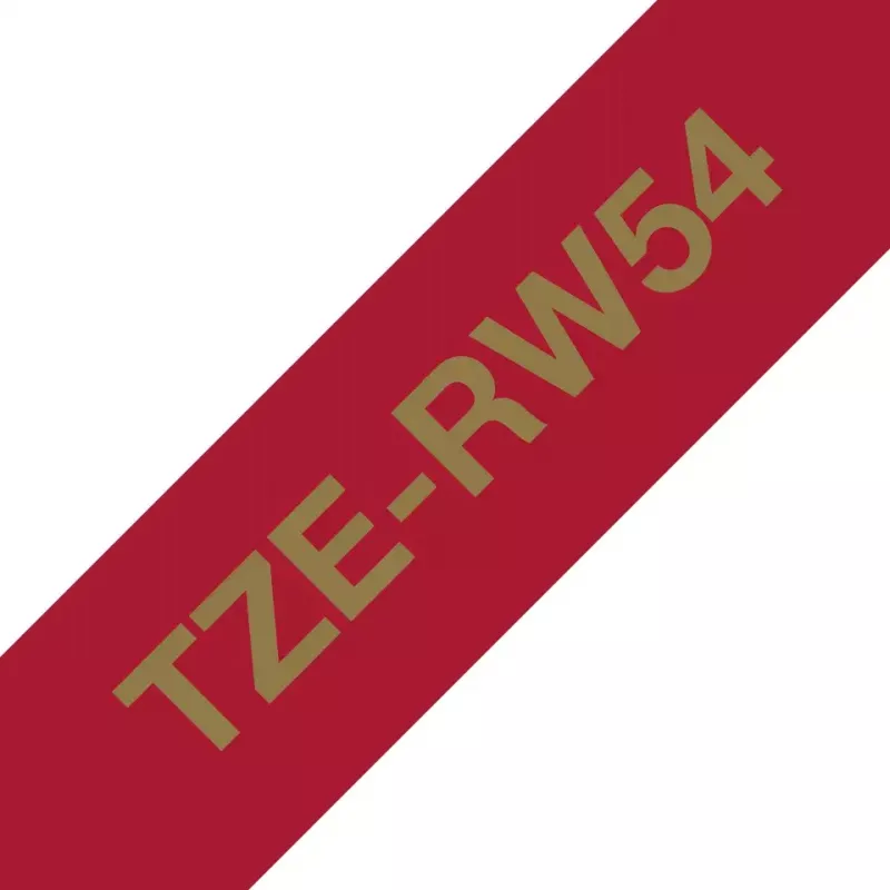 Brother TZE-RW54 sildivalmistuslint kuld punasel