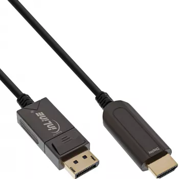 InLine DisplayPort-HDMI AOC konverterkaabel, 4K/60Hz, must, 15m