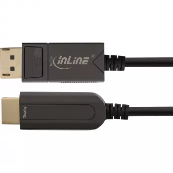InLine DisplayPort-HDMI AOC konverterkaabel, 4K/60Hz, must, 15m