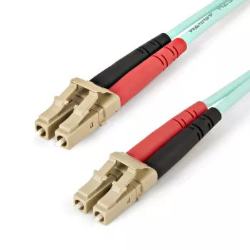 StarTech.com 1m (3ft) LC/UPC to LC/UPC OM4 mitmemoodiline fiiberoptiline kaabel, 50/125µm LOMMF/VCSEL tõmblukkfiiber, 100G, madal sisestuskadu, LSZH fiiberoptiline hüppaja juhe