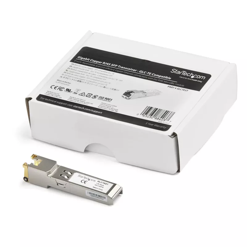 StarTech.com Cisco GLC-TE ühilduv moodul – 1000BASE-T vasest tööstuslik Gigabit Etherneti transiiver – SFP RJ45 Cat6/Cat5e 100 m laiendatud temperatuur – Cisco Firepower, IE 2000, C9500, C2960