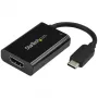 StarTech.com USB C-HDMI 2.0 adapter toiteedastusega - 4K 60Hz USB-C HDMI-ekraani videomuundur - 60W PD läbiv laadimisport - Thunderbolt 3 ühilduv - Must