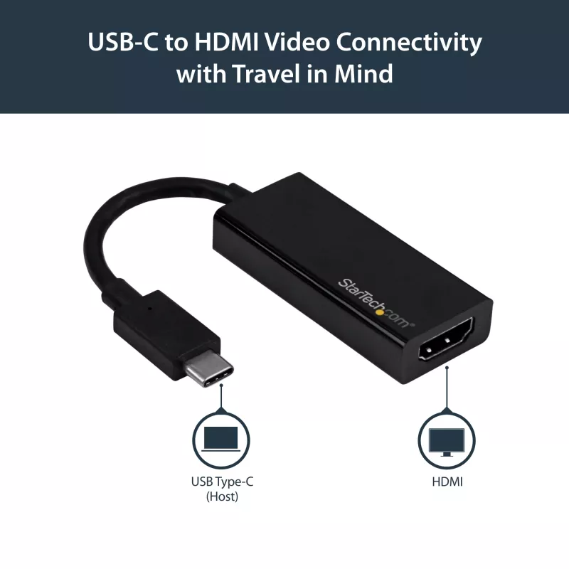 StarTech.com USB-C HDMI-adapter – 4K 60 Hz, USB-C, HDMI-väljund, 3840 × 2160 pikslit
