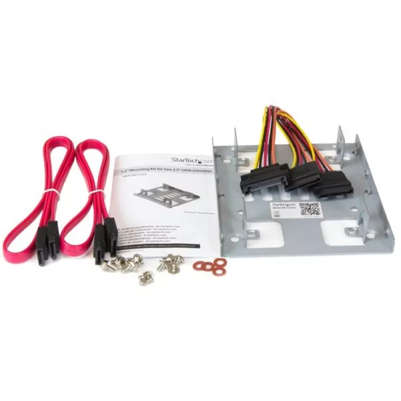 StarTech.com Dual 2.5 tolline kuni 3.5 tolline kõvakettaklamber SATA kõvaketastele - 2 kettaseadmega 2.5 tolli kuni 3.5 tolli klamber montaažisahtlisse