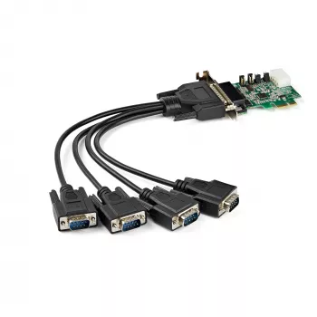 StarTech.com 4-pordiline PCI Express RS232 jadaliidese adapterkaart – PCIe RS232 jadahosti kontrollerkaart – PCIe jadaliidesele DB9 – 16950 UART – madala profiiliga laienduskaart – Windows/Linux – TAA