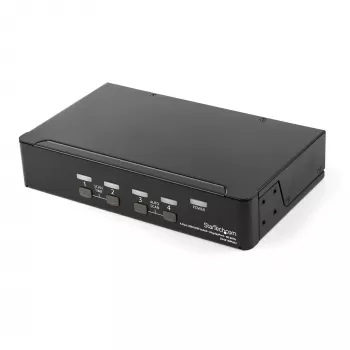 StarTech.com 4-pordiline DisplayPort KVM-lüliti - 4K 60Hz - üks ekraan - kahe pordiga UHD DP 1.2 USB KVM-lüliti integreeritud USB 2.0 jaoturi ja heliga - Dell, HP, Apple, Lenovo - TAA-ga vastavuses