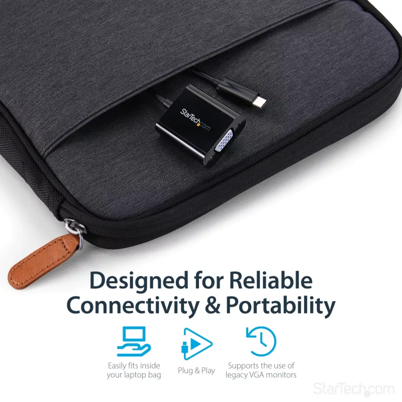 StarTech.com USB-C VGA adapter - must - 1080p - videomuundur MacBook Pro jaoks - USB C VGA kuvaadapter - täiendatud versioon on CDP2VGAEC