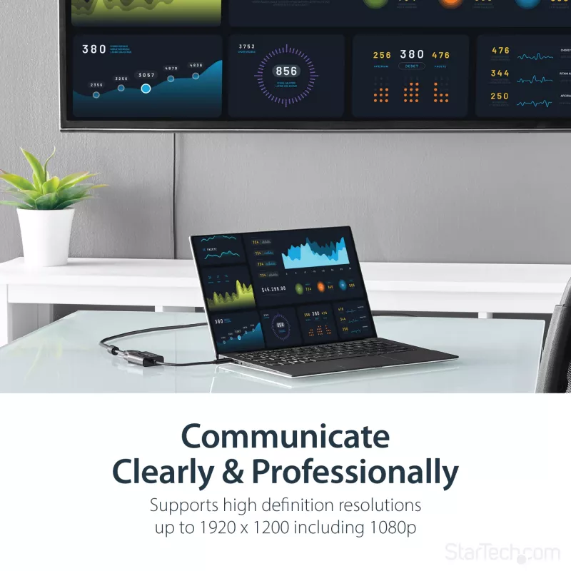 StarTech.com USB-C VGA adapter - must - 1080p - videomuundur MacBook Pro jaoks - USB C VGA kuvaadapter - täiendatud versioon on CDP2VGAEC