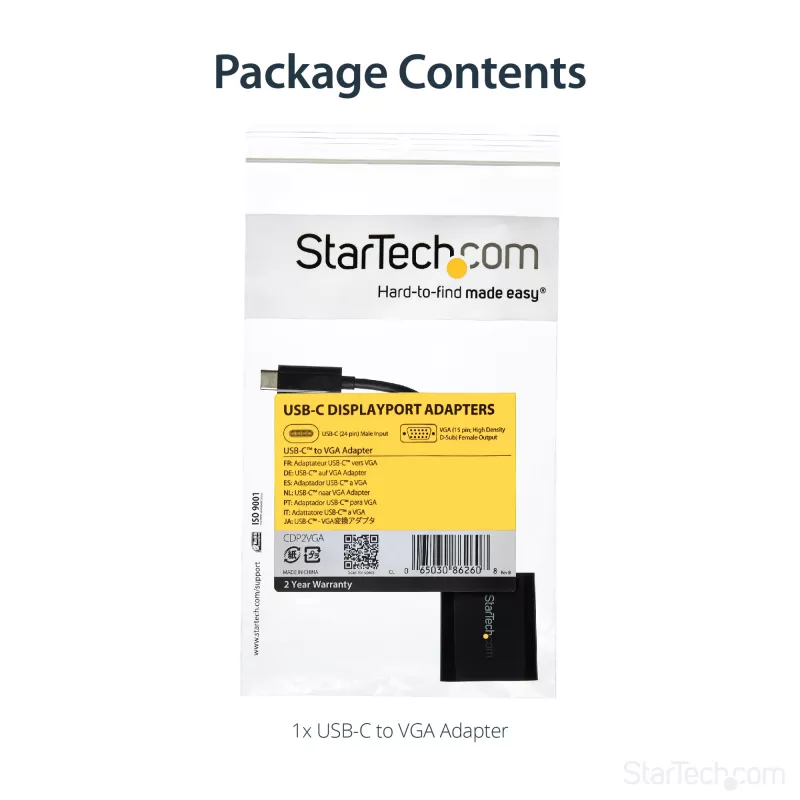 StarTech.com USB-C VGA adapter - must - 1080p - videomuundur MacBook Pro jaoks - USB C VGA kuvaadapter - täiendatud versioon on CDP2VGAEC