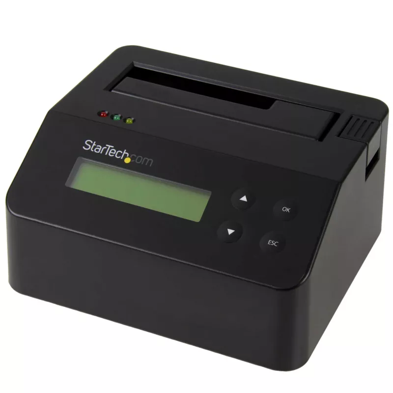 StarTech.com Single Bay Hard Drive Eraser, Standalone HDD/SSD Sanitizer, USB 3.0 to SATA II (3 Gbps), 9 Erase Modes, LCD Display, Secure Erase Hard Disk Sanitizer Dock, DB-9 Printer Port, TAA Compliant