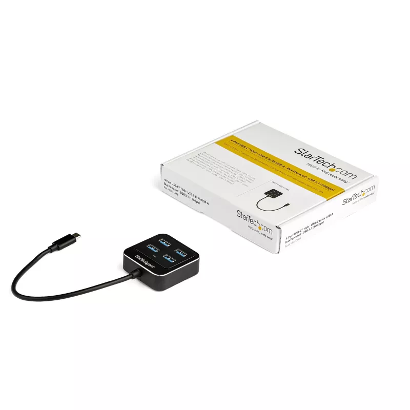 StarTech.com 4-pordiline USB-C jaotur - USB-C 4x USB-A pordiga - SuperSpeed 10 Gbps USB 3.2 Gen 2 USB-C jaotur - USB siinitoide - kaasaskantav/kompaktne USB-C USB-adapterjaotur sülearvutile - alumiiniumist