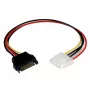 StarTech.com 12-tolline SATA-LP4 toitekaabli adapter – F/M, SATA 15-kontaktiline, Molex (4-kontaktiline), 0,3048 m, isane, emane, sirge