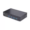 StarTech.com 4-pordiline DisplayPort KVM-lüliti, 8K 60Hz / 4K 144Hz, üks kuvar, DP 1.4, 2x USB 3.0 porti, 4x USB 2.0 HID-porti, nupp- ja kiirklahvivahetus, TAA-vastav – OS-sõltumatu, metallkorpus