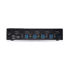 StarTech.com 4-pordiline DisplayPort KVM-lüliti, 8K 60Hz / 4K 144Hz, üks kuvar, DP 1.4, 2x USB 3.0 porti, 4x USB 2.0 HID-porti, nupp- ja kiirklahvivahetus, TAA-vastav – OS-sõltumatu, metallkorpus