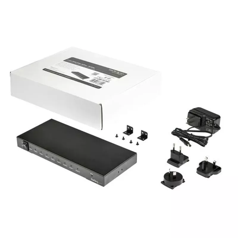 StarTech.com 8-pordiline 4K 60Hz HDMI jaotur, HDMI, 8x HDMI, 3840 x 2160 pikslit, Must, 4K Ultra HD, 60 Hz