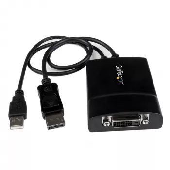 StarTech.com DisplayPort DVI Dual Link aktiivne adapter - DisplayPort DVI-D adapter videomuundur 2560x1600 60 Hz - DP 1.2 DVI monitorile - USB-toide - lukustuv DP-pistik