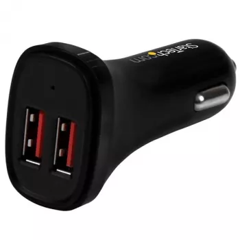 StarTech.com kahe pordiga USB-auto laadija - 24W/4.8A - must, Auto, Sigaretisüütaja, 5 V, Must