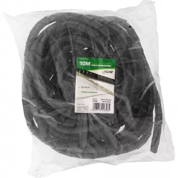 Spiral kaabel Wrap InLine 10 m, must, 18 mm läbimõõt, 1,8 cm paksus