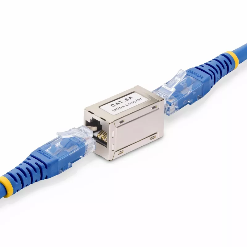 StarTech.com Varjestatud RJ45 Ühenduspesa, Inline Cat6a Ühenduspesa, Emane-Emane (F/F) T568B Kontaktide Järjestus, Varjestatud Etherneti Kaabli Pikendus