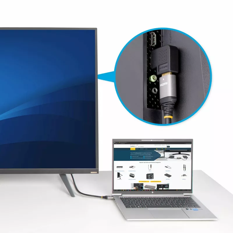 StarTech.com parempoolne HDMI 2.0 adapter, isane-emane, horisontaalne 90-kraadine nurga all HDMI pordisäästja, 4K 60Hz, kiire HDMI pistiku pikendus, M/F
