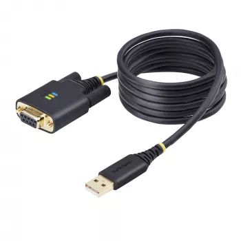 StarTech.com 6,6 jala (2 m) USB-nullmodemi jadaadapteri kaabel, COM-i säilitus, FTDI, USB-A – DB9 RS232, vahetatavad DB9 kruvid/mutrid, Windows/macOS/Linux