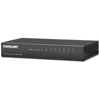 Intellinet 8-pordine kiire Etherneti kontorikommutaator, lauaarvuti suurus, metallist, IEEE 802.3az (energiasäästlik Ethernet), karp