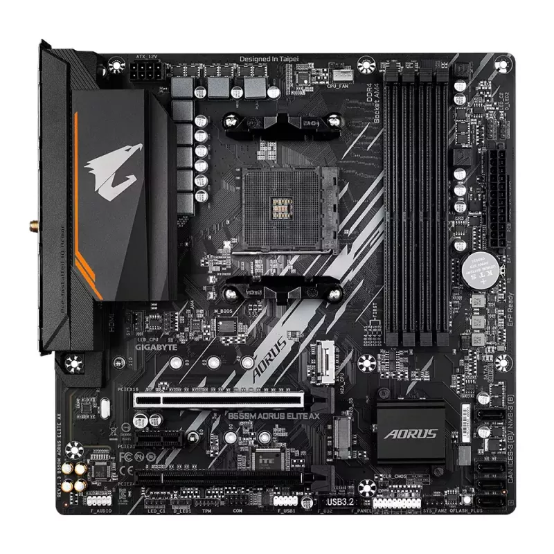 Emaplaat GIGABYTE B550M AORUS ELITE AX, AMD B550, Socket AM4, Micro ATX