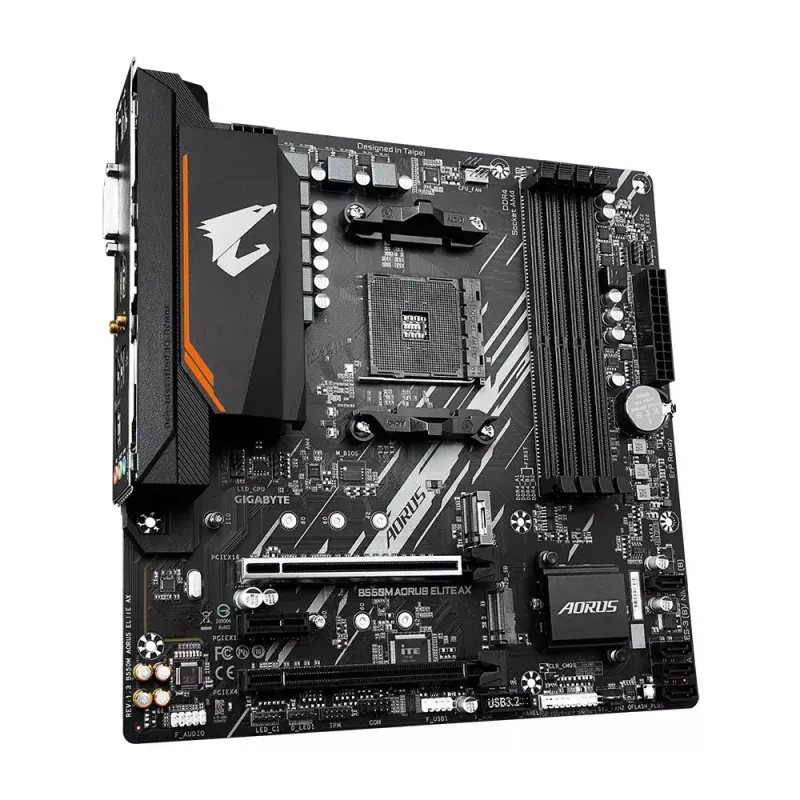 Emaplaat GIGABYTE B550M AORUS ELITE AX, AMD B550, Socket AM4, Micro ATX
