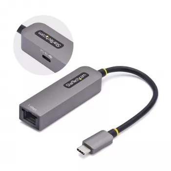 StarTech.com USB-C Etherneti adapter, NIC, 100 W PD läbipääs, USB 3.0 USB-C 1 Gbps mitme kiirusega võrguadapter, Thunderbolti ühilduv, Windows ja Mac
