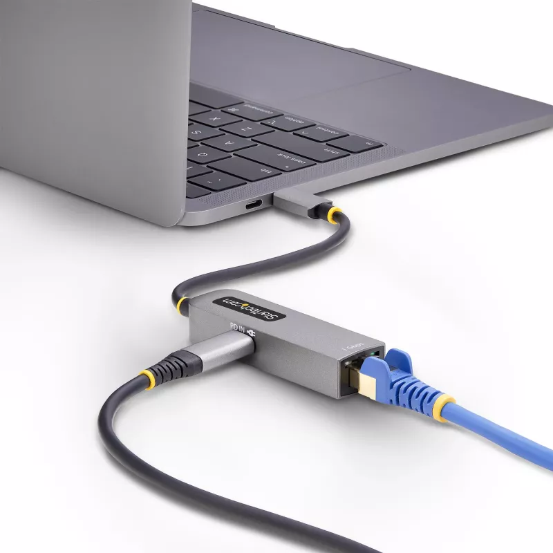 StarTech.com USB-C Etherneti adapter, NIC, 100 W PD läbipääs, USB 3.0 USB-C 1 Gbps mitme kiirusega võrguadapter, Thunderbolti ühilduv, Windows ja Mac