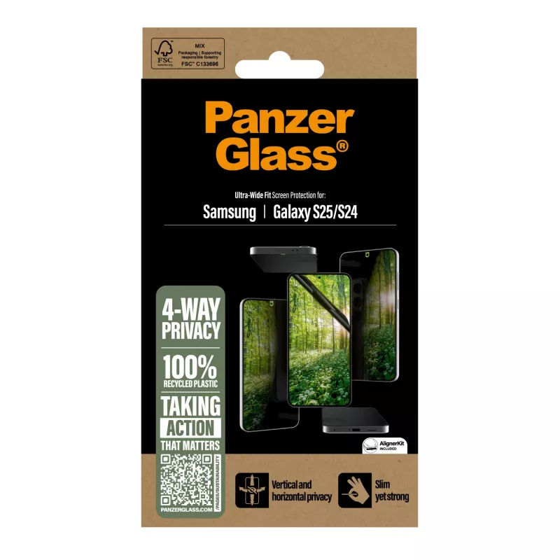 PanzerGlass ® ECO MATRIX 4-suunaline privaatsusekraan Samsung Galaxy S25 | S24 | Ultra-Wide Fit