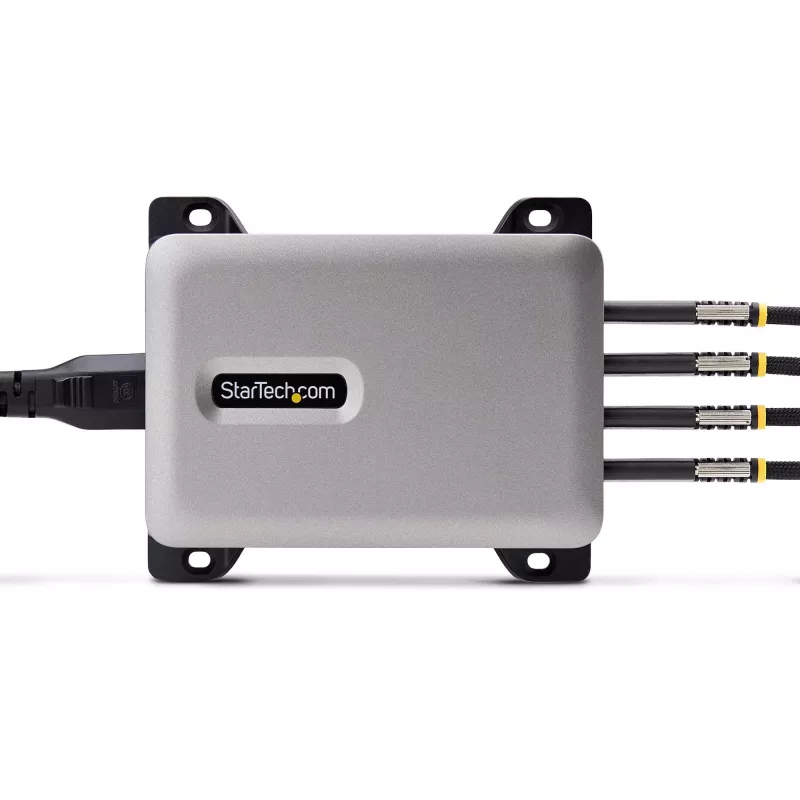 StarTech.com 4-pordiline mitme seadme USB-C laadija, 240 W kokku, üksik port 140 W EPR, PD 3.1, kruvilukustuvad pordid, nõupidamisruumid, kronstein pinnale paigaldamiseks kaasas