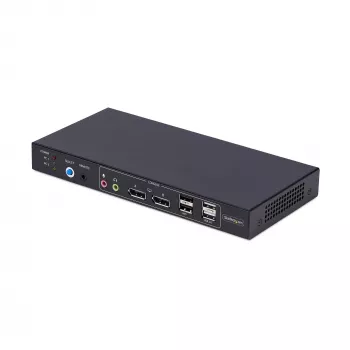 StarTech.com 2-pordiline kahe monitoriga DisplayPort KVM-lüliti kahe vaate videomaatriksiga, 4K 60Hz, 4x USB-jaoturipordid, kiirklahviga ümberlülitus, DP 1.2 maatriks-KVM, TAA-le vastav