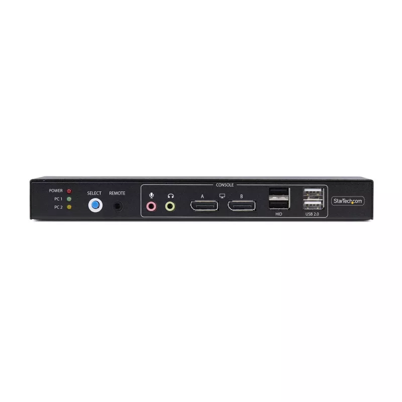 StarTech.com 2-pordiline kahe monitoriga DisplayPort KVM-lüliti kahe vaate videomaatriksiga, 4K 60Hz, 4x USB-jaoturipordid, kiirklahviga ümberlülitus, DP 1.2 maatriks-KVM, TAA-le vastav
