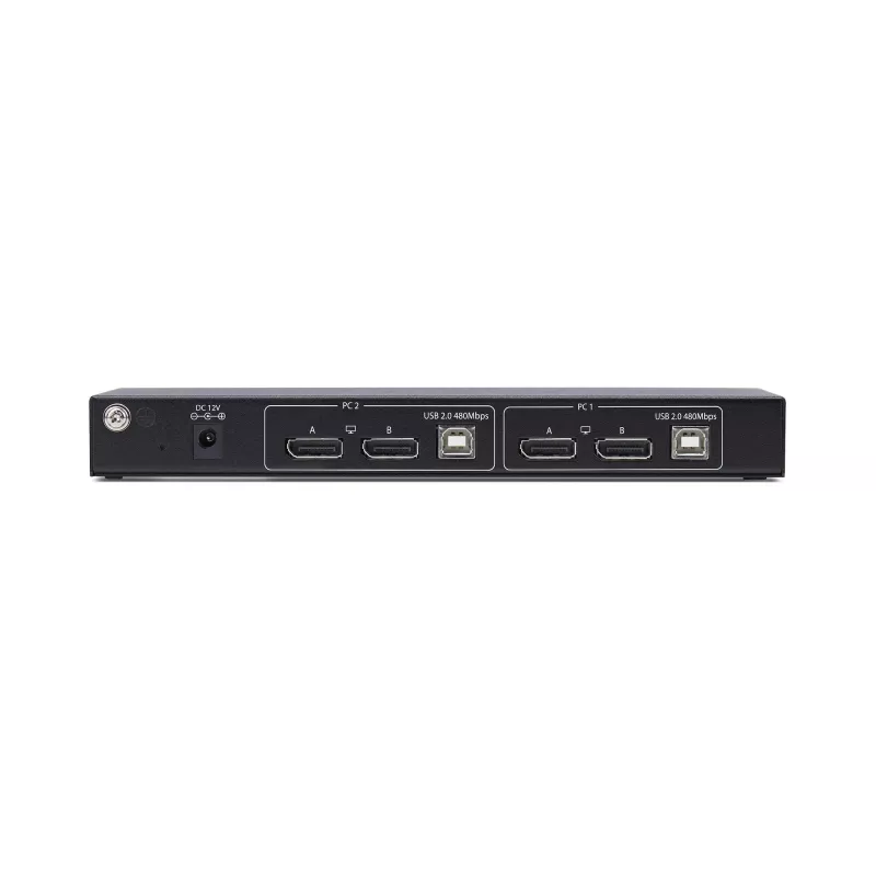 StarTech.com 2-pordiline kahe monitoriga DisplayPort KVM-lüliti kahe vaate videomaatriksiga, 4K 60Hz, 4x USB-jaoturipordid, kiirklahviga ümberlülitus, DP 1.2 maatriks-KVM, TAA-le vastav