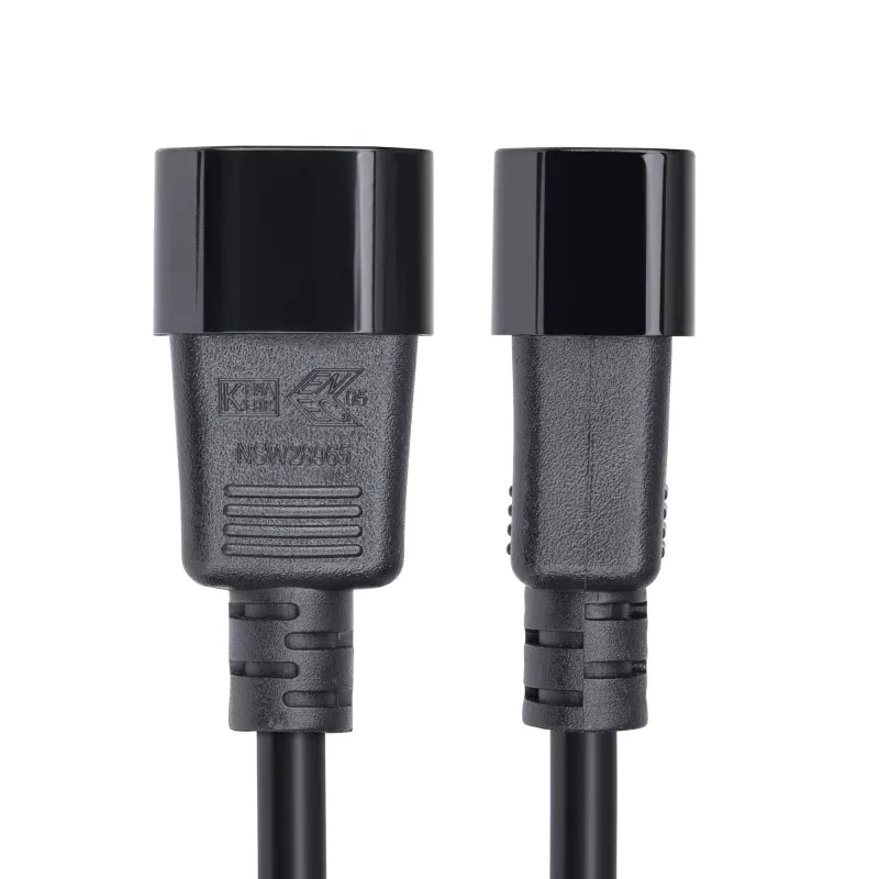 StarTech.com 4,5m (15ft) pikendusjuhe, C14-C13 PDU toitejuhe, 15A 250V, 14AWG, vahelduvvoolu toitekaabel PDU/toiteploki jaoks, KEMA-KEUR sertifitseeritud