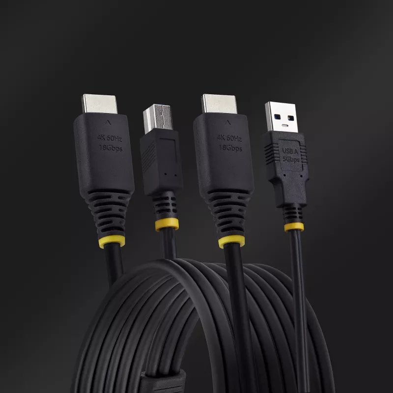 StarTech.com 10ft (3m) HDMI ja USB 5Gbps KVM kaabel, 4K 60Hz, HDMI 2.0 ja USB kombinatsioonkaabel KVM lülititele
