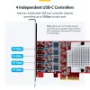 StarTech.com 4-pordiline USB USB-C PCIe-kaart, USB 3.2 10 Gbps, USB-C PCI Express-laienduskaart, 4 sõltumatut USB-kontrollerit, Windows/Linux/macOS, TAA-ühilduv