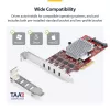 StarTech.com 4-pordiline USB USB-C PCIe-kaart, USB 3.2 10 Gbps, USB-C PCI Express-laienduskaart, 4 sõltumatut USB-kontrollerit, Windows/Linux/macOS, TAA-ühilduv