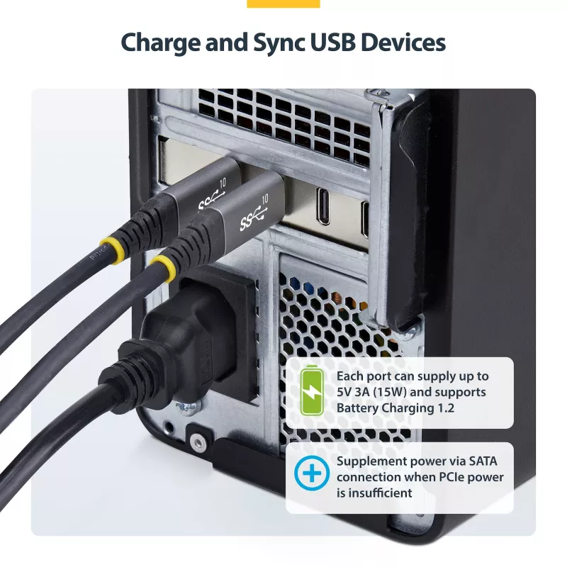 StarTech.com 4-pordiline USB USB-C PCIe-kaart, USB 3.2 10 Gbps, USB-C PCI Express-laienduskaart, 4 sõltumatut USB-kontrollerit, Windows/Linux/macOS, TAA-ühilduv