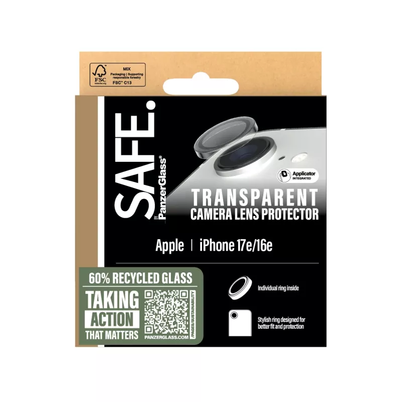 PanzerGlass SAFE. by ® kaamera objektiivikaitse läbipaistev iPhone 17e | 16e
