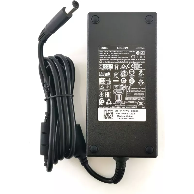 DELL 180W vahelduvvoolu toiteadapter/laadija, siseruumidesse, must