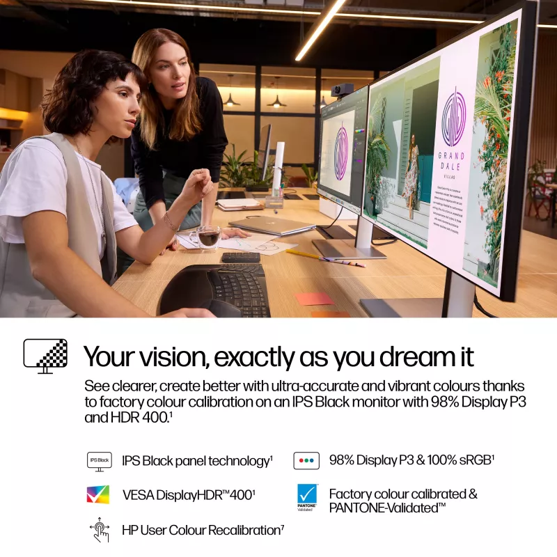HP Series 7 Pro 27-tolline QHD monitor - 727pq, 68,6 cm (27 tolli), 2560 x 1440 pikslit, Quad HD, LCD, 5 ms, must