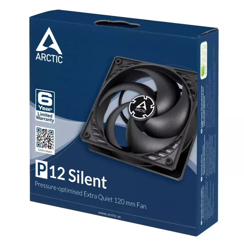 ARCTIC P12 Silent – rõhuoptimeeritud eriti vaikne 120 mm ventilaator