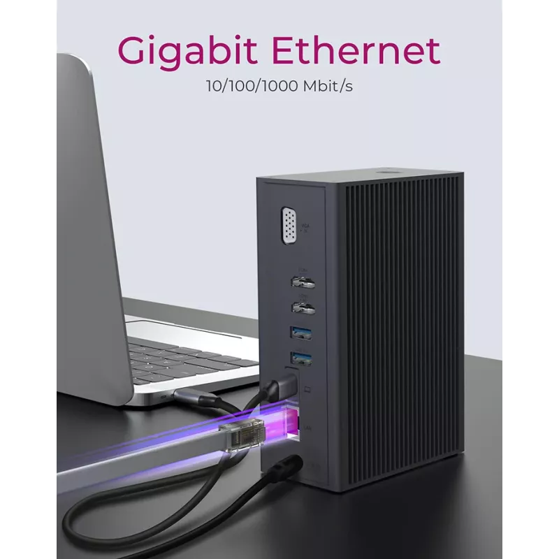 ICY BOX IB-DK2262AC Juhtmega USB 3.2 Gen 1 (3.1 Gen 1) USB-C antratsiit