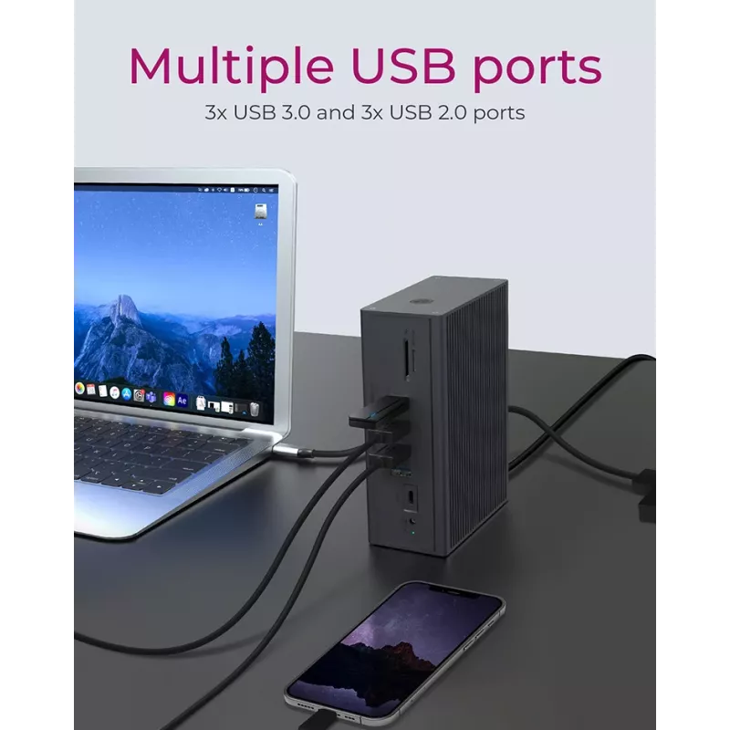 ICY BOX IB-DK2262AC Juhtmega USB 3.2 Gen 1 (3.1 Gen 1) USB-C antratsiit
