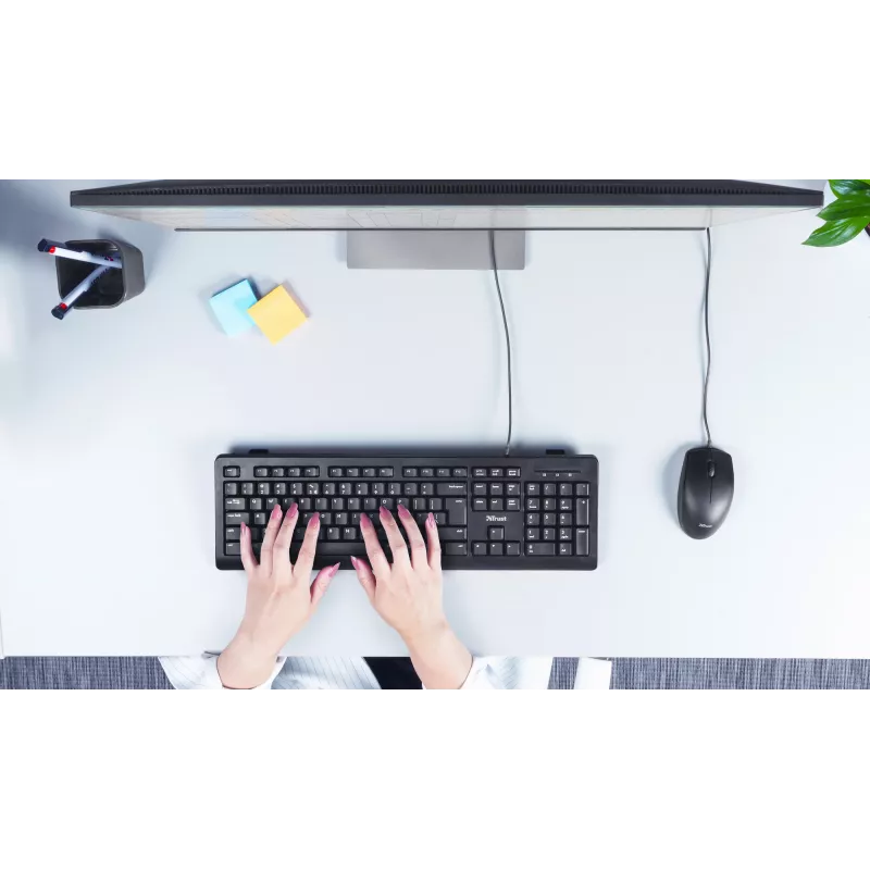 Trust TK-150 klaviatuur kontor USB QWERTZ saksa must
