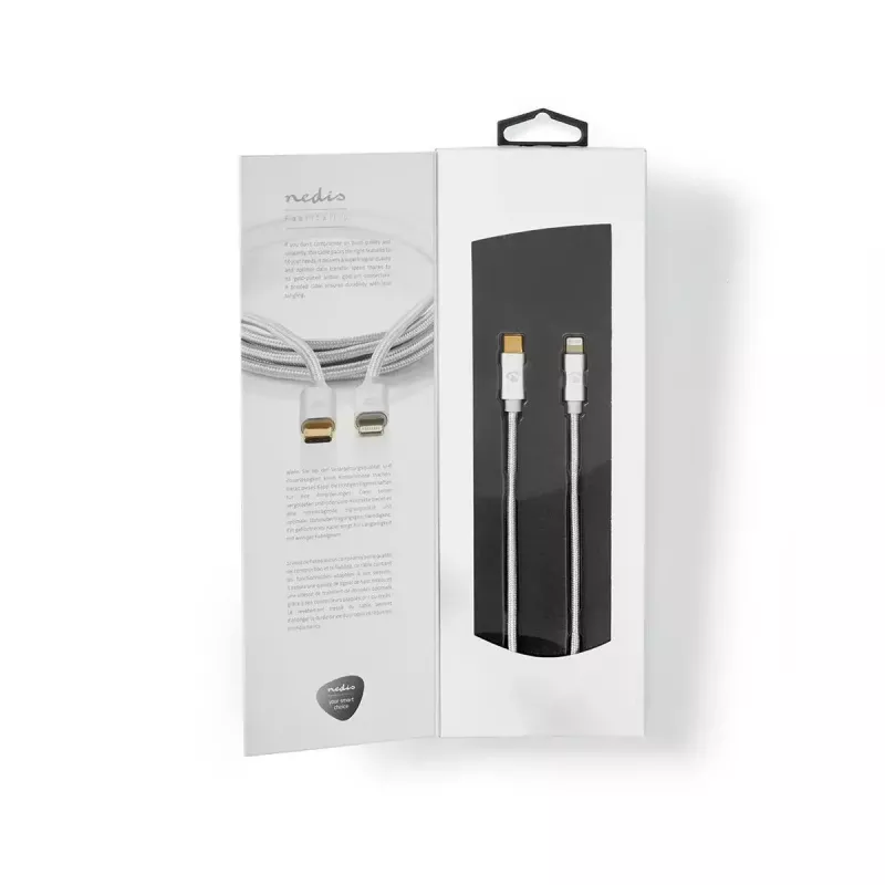 Lightning-kaabel Nedis CCTB39650AL20 2m USB C Alumiinium