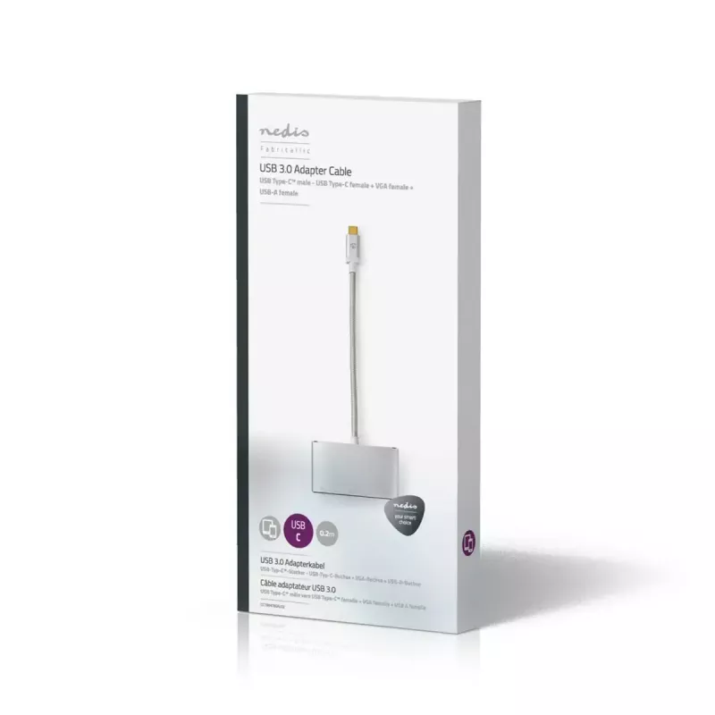 Sülearvuti dokk Nedis CCTB64760AL02 Alumiinium 0,2 m kaabel 5 Mbit/s