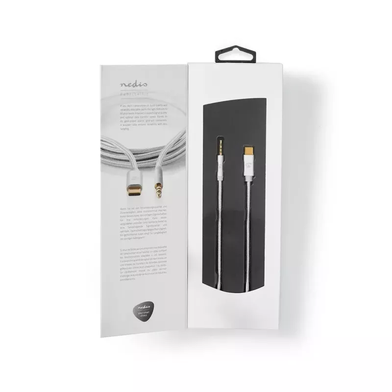 Audio kaabel Nedis CCTB65940AL10 1m USB C to 3.5mm Aluminium